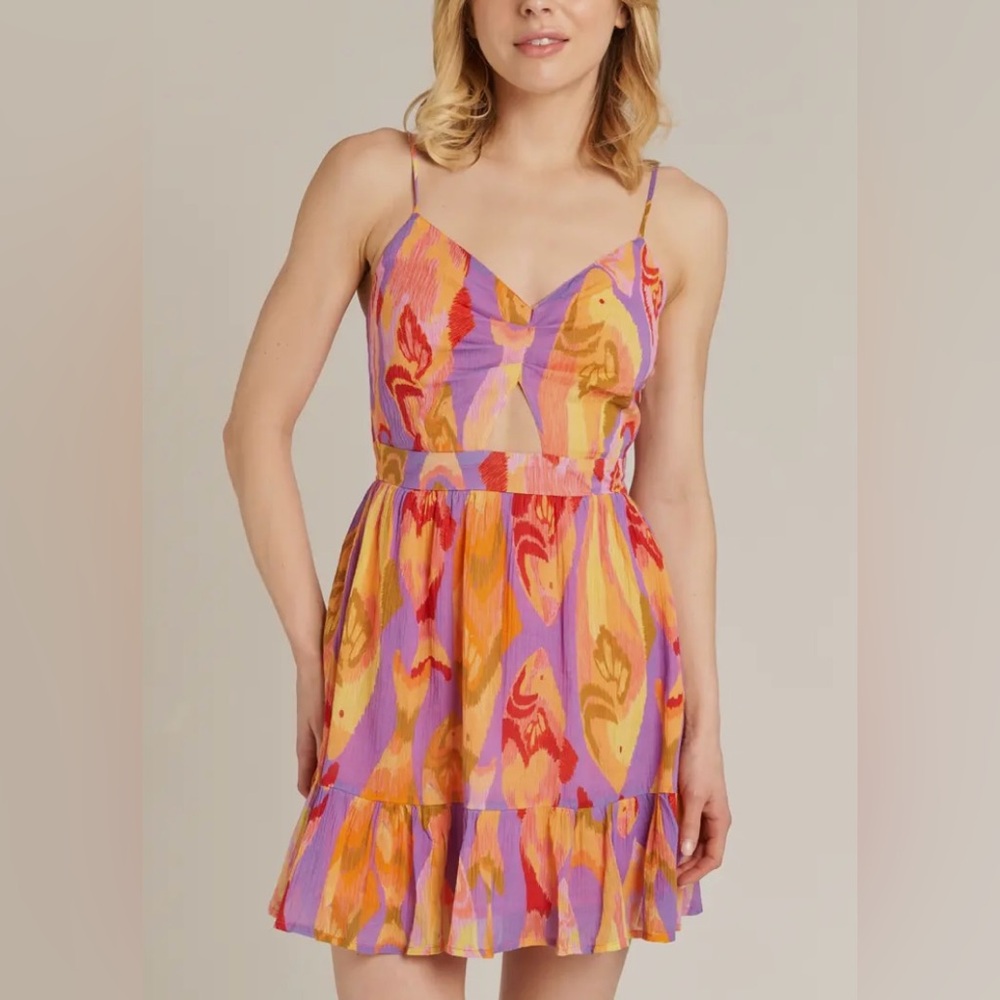 En Crème Printed Sleeveless Mini Dress